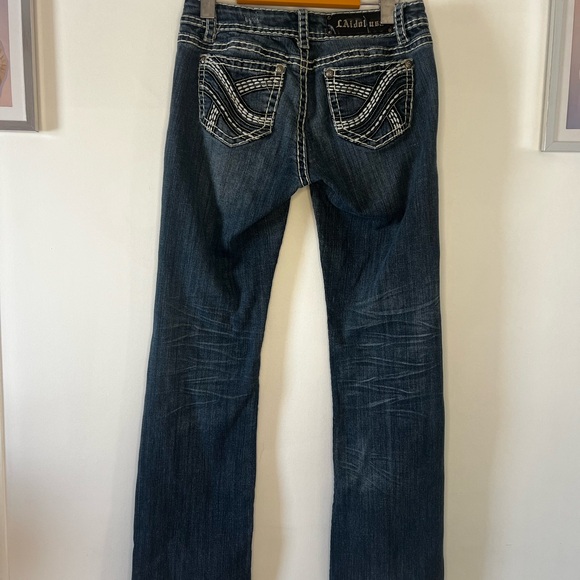L.A. idol Women's Boot Cut Jeans - Dark Blue Wash - Picture 2 of 4